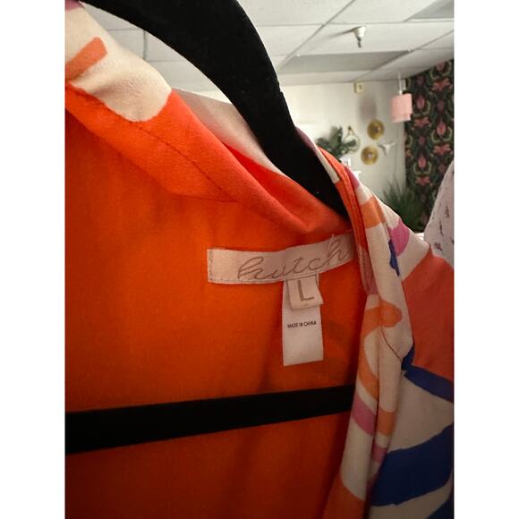 Hutch Floral Sleeveless Verona Wrap Midi Dress Orange Size Large - Picture 8 of 8